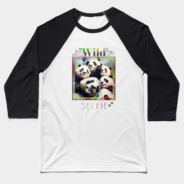 Panda Giant Bear Wild Nature Funny Happy Humor Photo Selfie Baseball T-Shirt by Cubebox